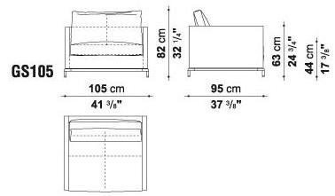 B&B Italia Project Мягкое кожаное кресло с подлокотниками George project sun-id-1514684 - Вид №3