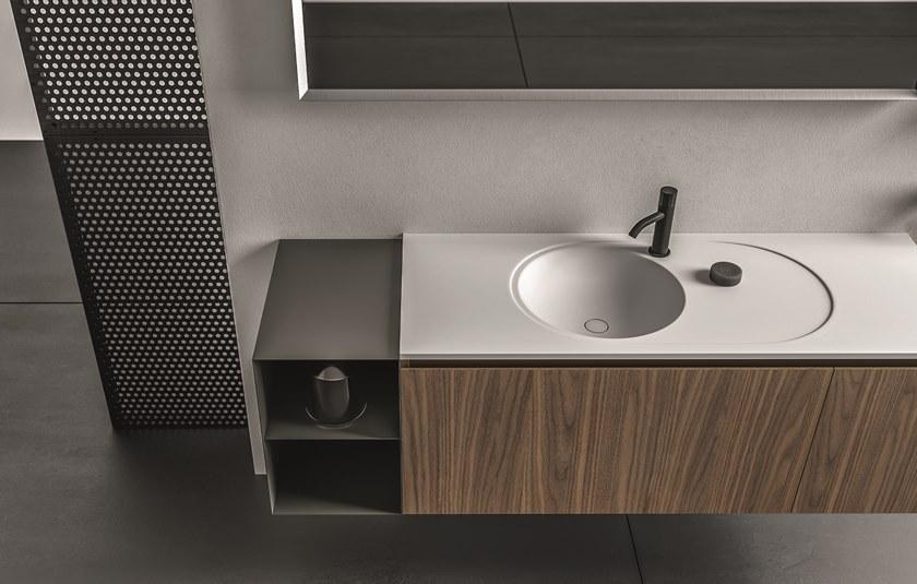 Cerasa Подвесная тумба под умывальник из фанерованной древесины с зеркалом Nerolab sun-id-1468435 - Вид №1