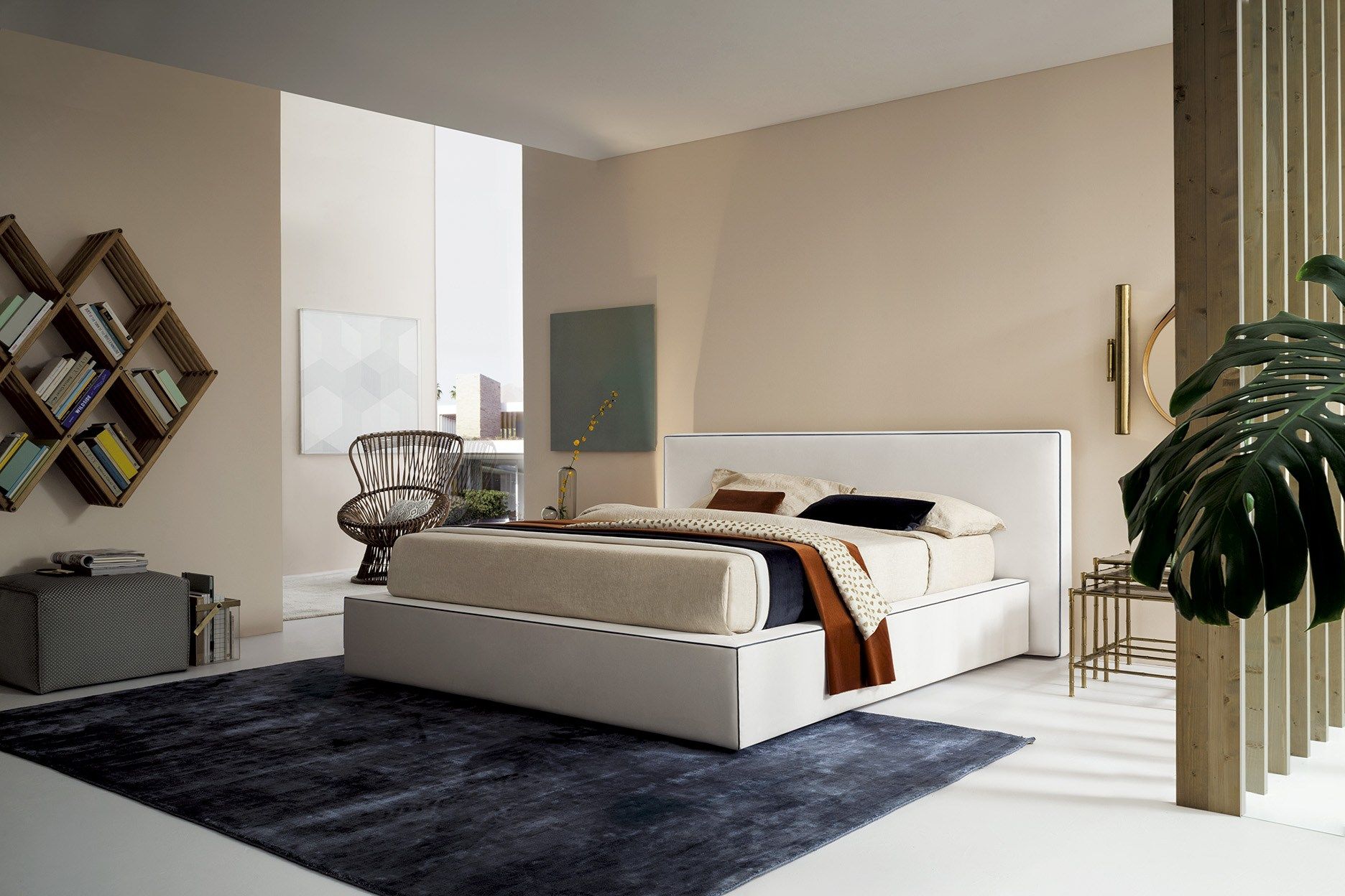 Двуспальная кровать для хранения ткани с мягким изголовьем Felis Bedstories ARCH-00105228 - Вид №4