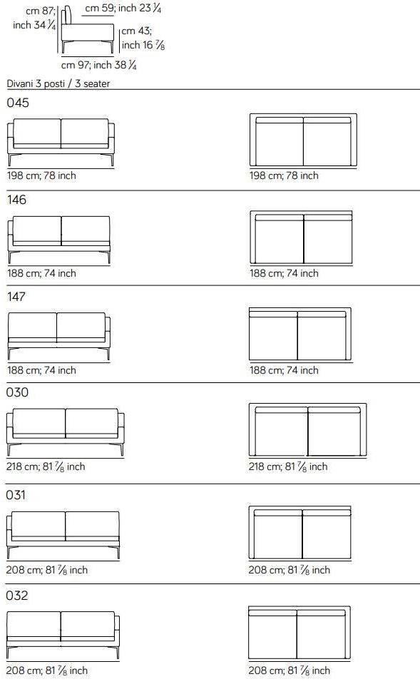 AMURA 3-х местный кожаный диван Elsa Am007.060 - Вид №2