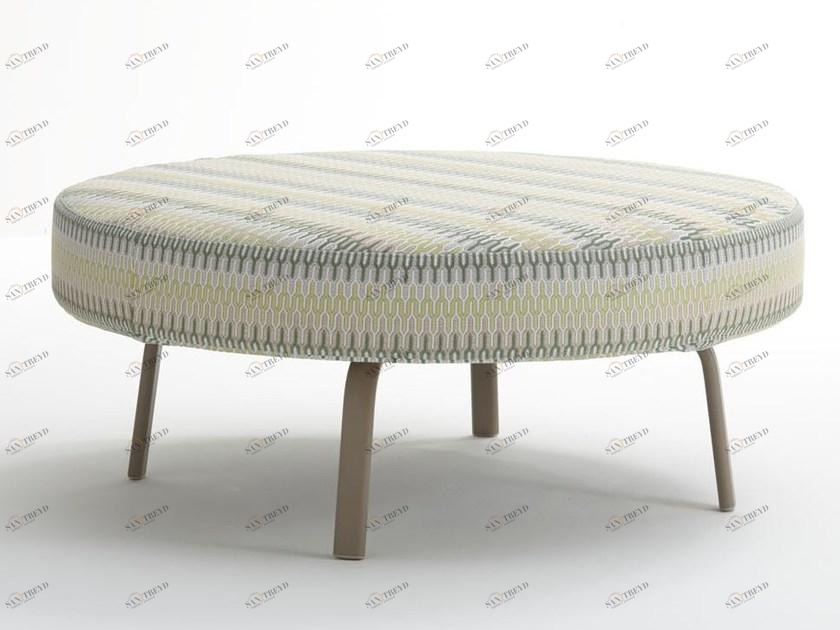 Roberti Круглый садовый пуф из ткани Key west 4246