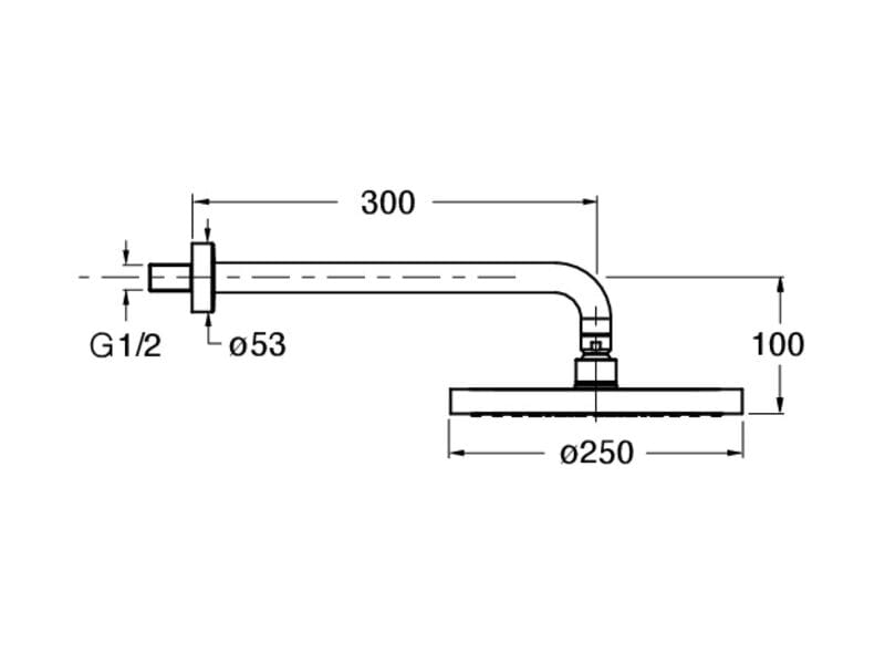 Круглая душевая головка с кронштейном CRISTINA Rubinetterie Prime ARCH-00079143 - Вид №2