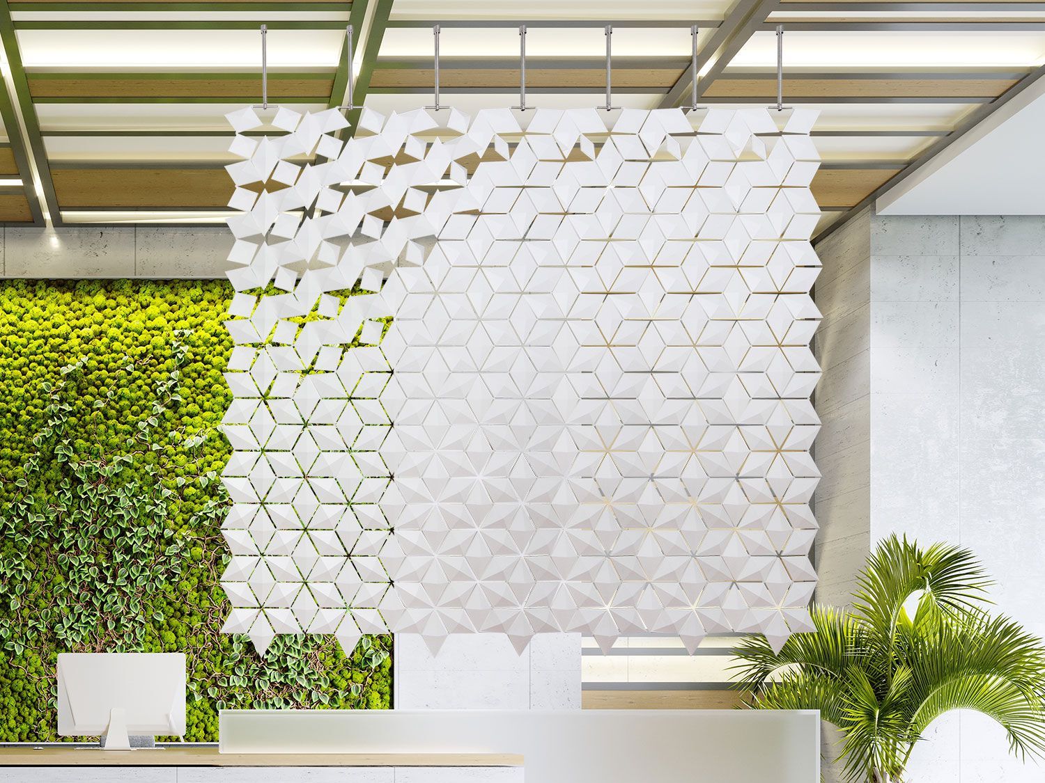 Подвесная перегородка bloomming FACET 238x207cm bianco ARCH-00026572