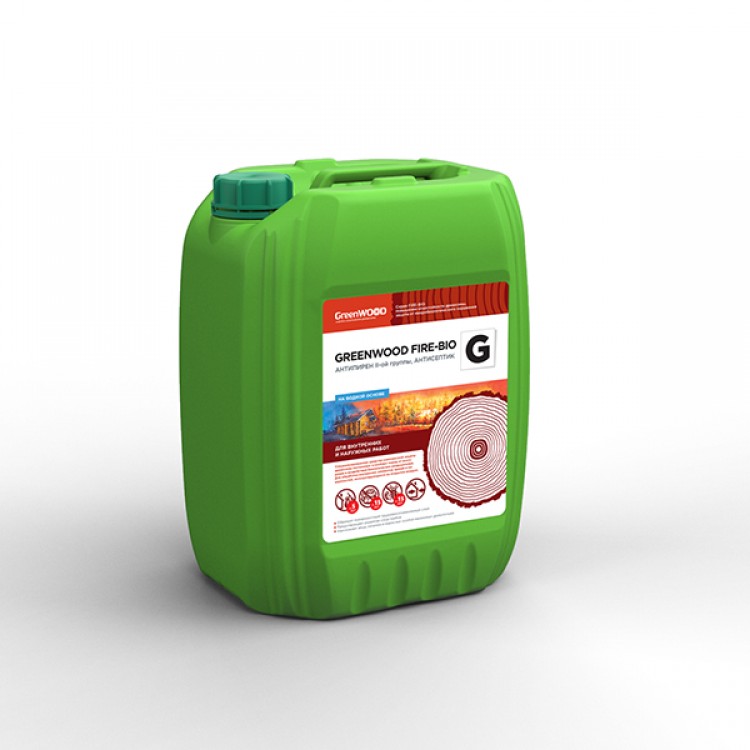 GWF-GS/20 GreenLAB GREENWOOD FIRE-BIO G Готовый раствор, 20 л, АНТИПИРЕН II-ой группы, АНТИСЕПТИК 