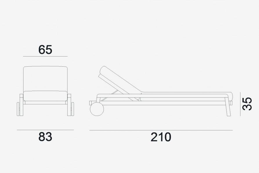 Gervasoni Тканевый садовый лежак на колесиках Gervasoni outdoor sun-id-1394981 - Вид №3