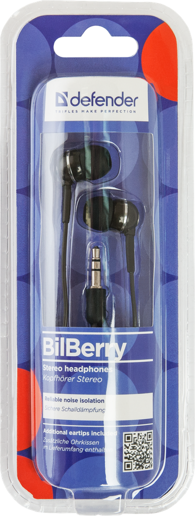 63245 наушники вставки bilberry черный Defender Santreyd  - Вид №1