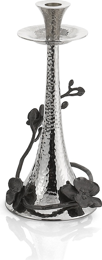 10541994 Michael Aram Набор подсвечников Michael Aram Чёрная орхидея 28см, 2шт, (серебрист.) Алюминий 