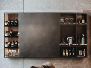 Горизонтальный навесной шкаф с раздвижными дверями