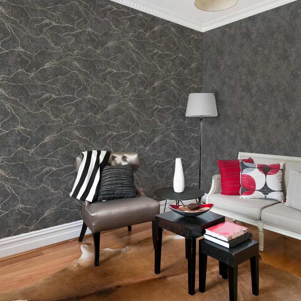 Московская обойная фабрика Кинцуги - элегантные флизелиновые обои черного цвета 85310108 STLM-0061164 - Вид №3