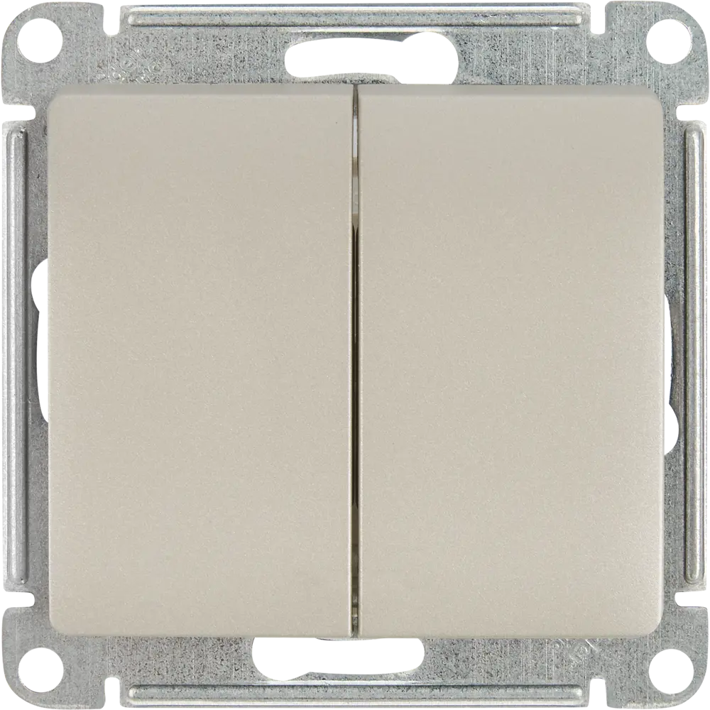 Schneider Electric Glossa — двухклавишный выключатель для элегантного освещения 84730734 STLM-0054173