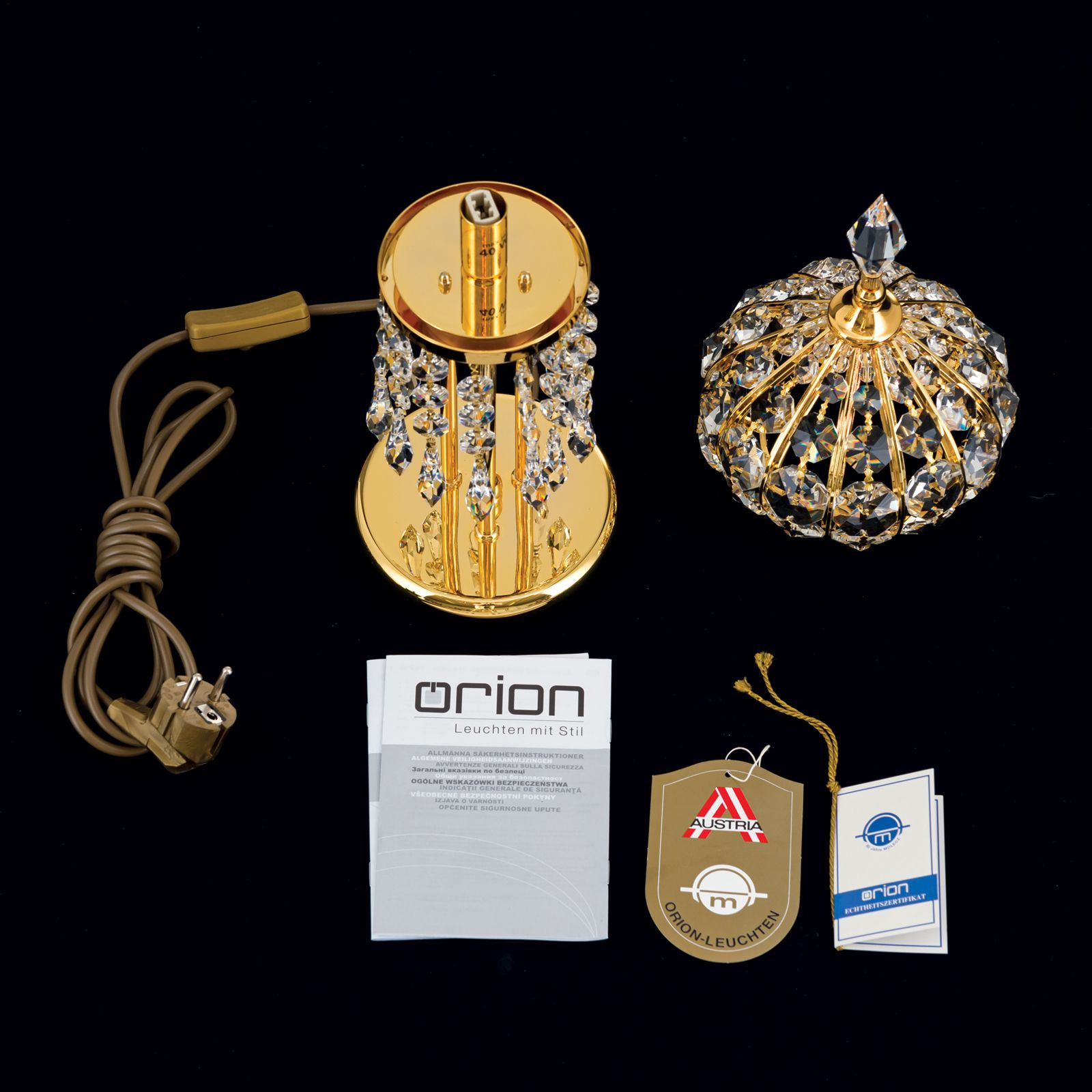 Латунная настольная лампа с кристаллами Orion Oriental ARCH-00023378 - Вид №3