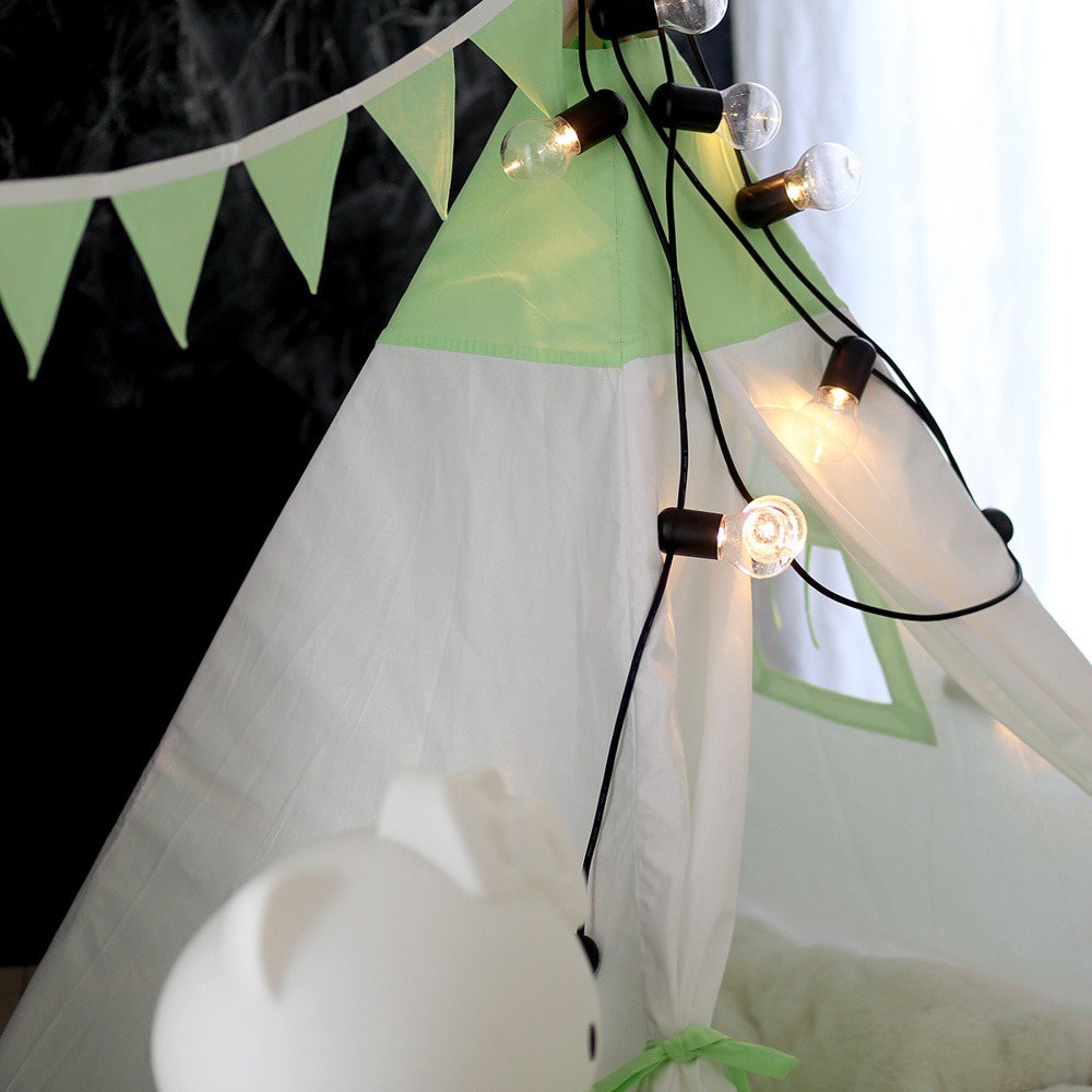 Вигвам для детей Lime 130х130 с гирляндой из флажков VAMVIGVAM LIME 281903 Зеленый Santreyd  - Вид №7