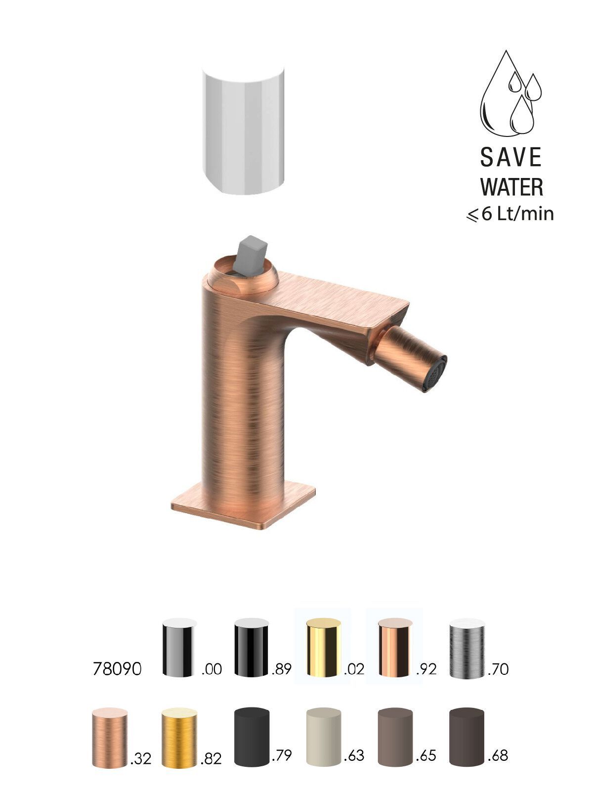 Однорычажный смеситель для биде с ограничителем расхода Rubinetterie Frattini Narciso S ARCH-00114022 - Вид №9