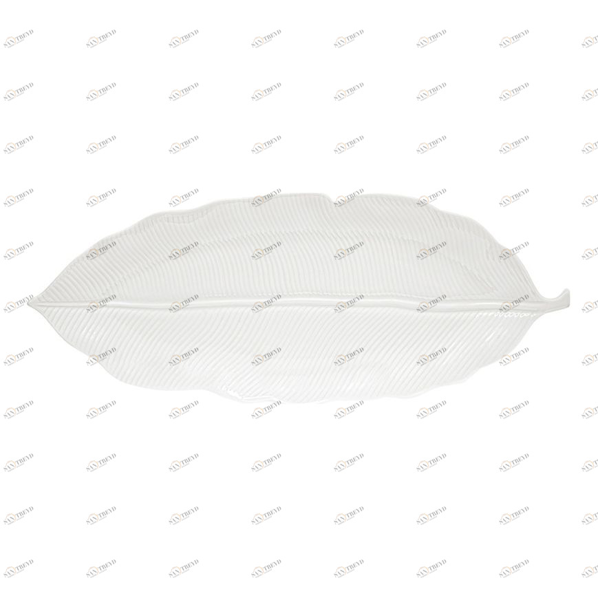 Блюдо фарфоровое сервировочное 39х16 см белое "Мадагаскар" EASY LIFE МАДАГАСКАР 00-3947031 Белый 