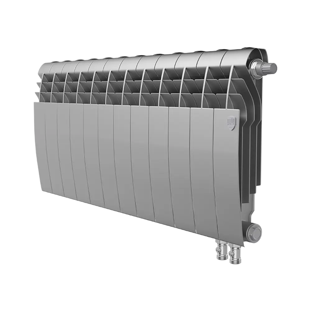 Радиатор секционный Royal Thermo Biliner RTBSSVR35012 350/87 12 секций нижнее правое подключение биметалл серый STLM-2118880 - Вид №1