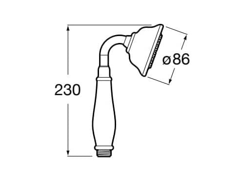 Ручной душ из хромированной латуни Roca Carmen ARCH-00137730 - Вид №2