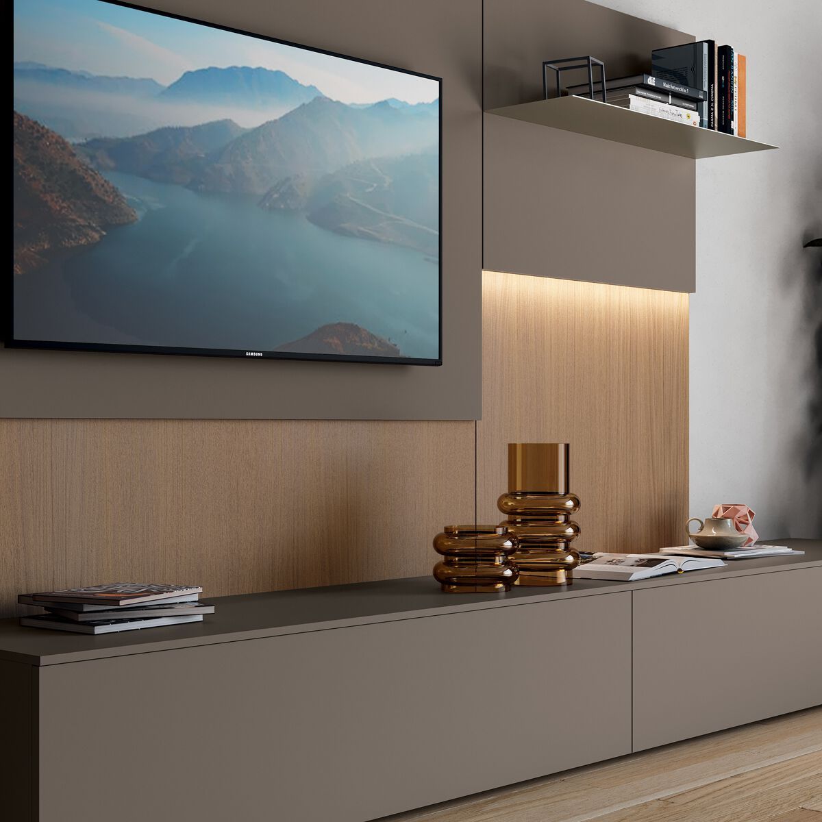 Деревянная секционная оборудованная стена Febal Casa DICIOTTO ARCH-00042839 - Вид №3