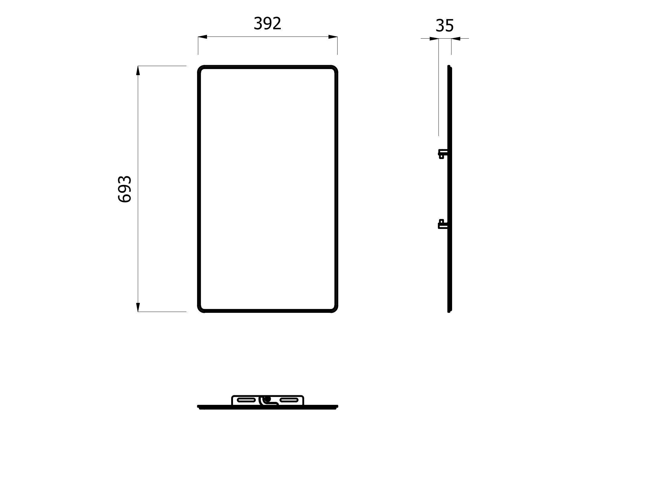 Прямоугольное настенное зеркало EVER Life Design PROP ARCH-00063552 - Вид №2