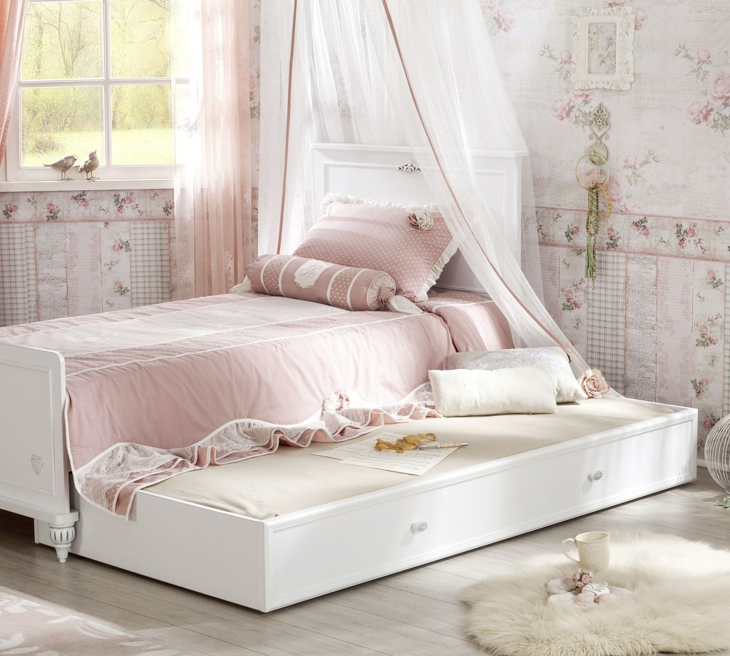 Кровать выдвижная детская белая 90х180 см Romantica CILEK ROMANTICA 00-3832120 Белый Santreyd - Вид №1