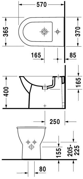 225010 Биде напольное Darling New Duravit - Вид №1