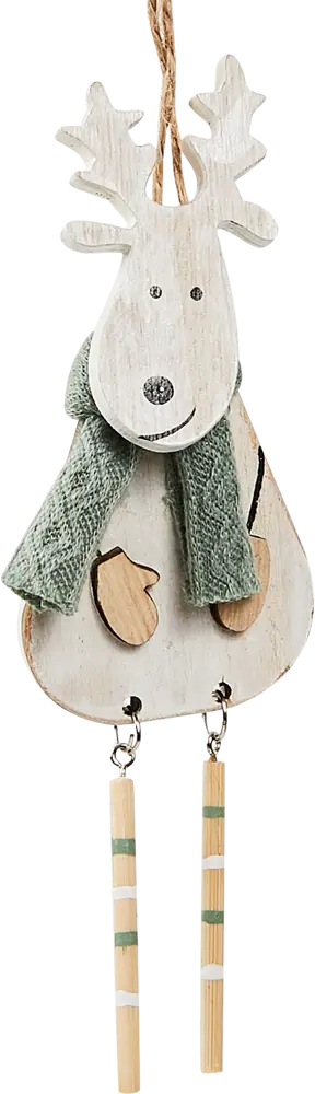 87036555 Елочная игрушка Олень 15x5 цвет белый STLM-0961453