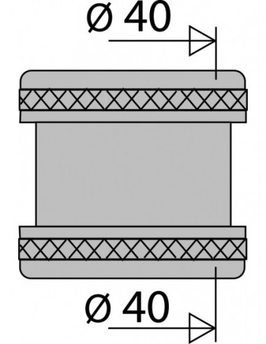 020500 009 00  Гильза для раковины, входа и выхода Д. 40 мм, латунь Valentin Латунь  - Вид №2