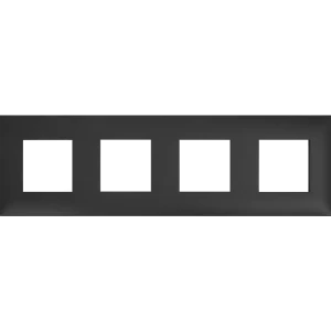 Рамка для розеток и выключателей DKC Avanti 4 поста цвет черный матовый