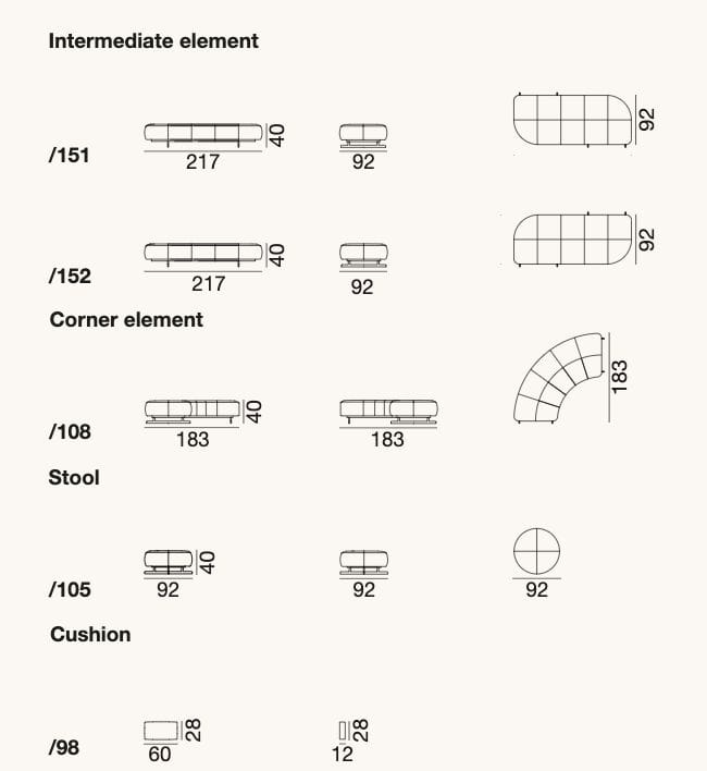 Круглый пуф из ткани de Sede DS-888 ARCH-00146006 - Вид №2