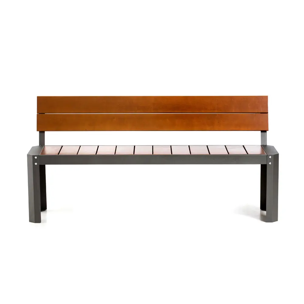 Скамья садовая City S CI-160S 166x56x79 см дерево черный/коричневый GRATAR STLM-2157301 - Вид №2