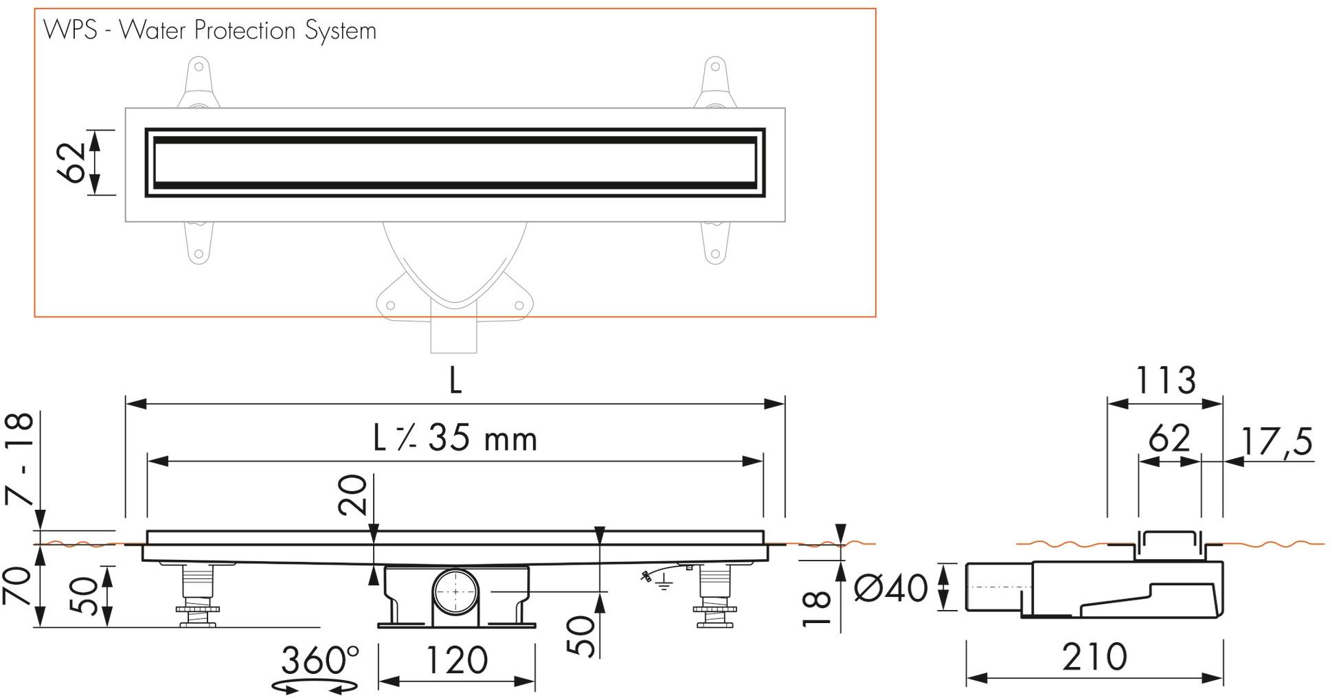 ESS Easy Drain Трап для душа из стали и стекла Modulo taf sun-id-1414061 - Вид №6