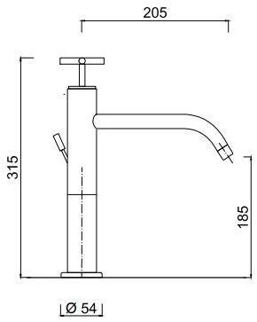 Rubinetteria Giulini Смеситель для умывальника, однорычажный Elica F9239a - Вид №1