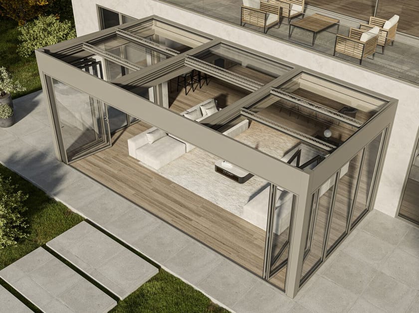 Раздвижная стеклянная крышка для перголы GLM Outdoor Solutions RETRACTABLE ARCH-00043933