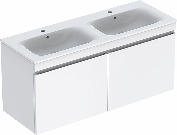 42392 IFO Renova Плоская тумба для умывальника с двумя ящиками и двумя внутренними ящиками, W = 1290 мм, W1 = 1300 мм, глянцевый белый  - Вид №3
