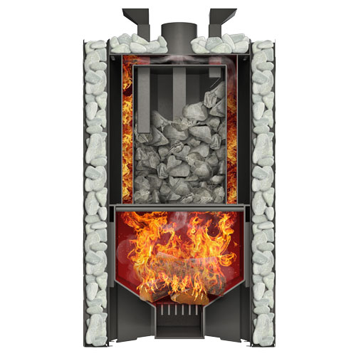 Печь для бани GRILL'D Violet World Steel Romb Long Window Max PRO с закрытой каменкой 6681 - Вид №1