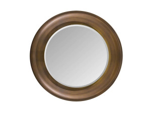 Круглое деревянное зеркало с рамкой