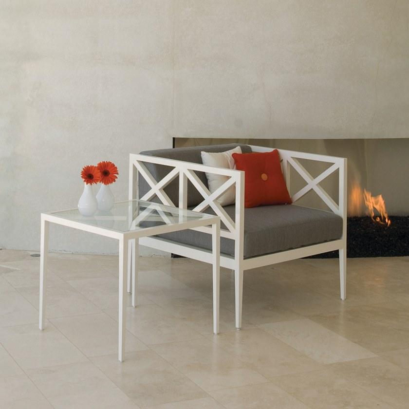 JANUS et Cie Квадратный сервировочный стол из алюминия и стекла Azimuth sun-id-1455866 - Вид №7