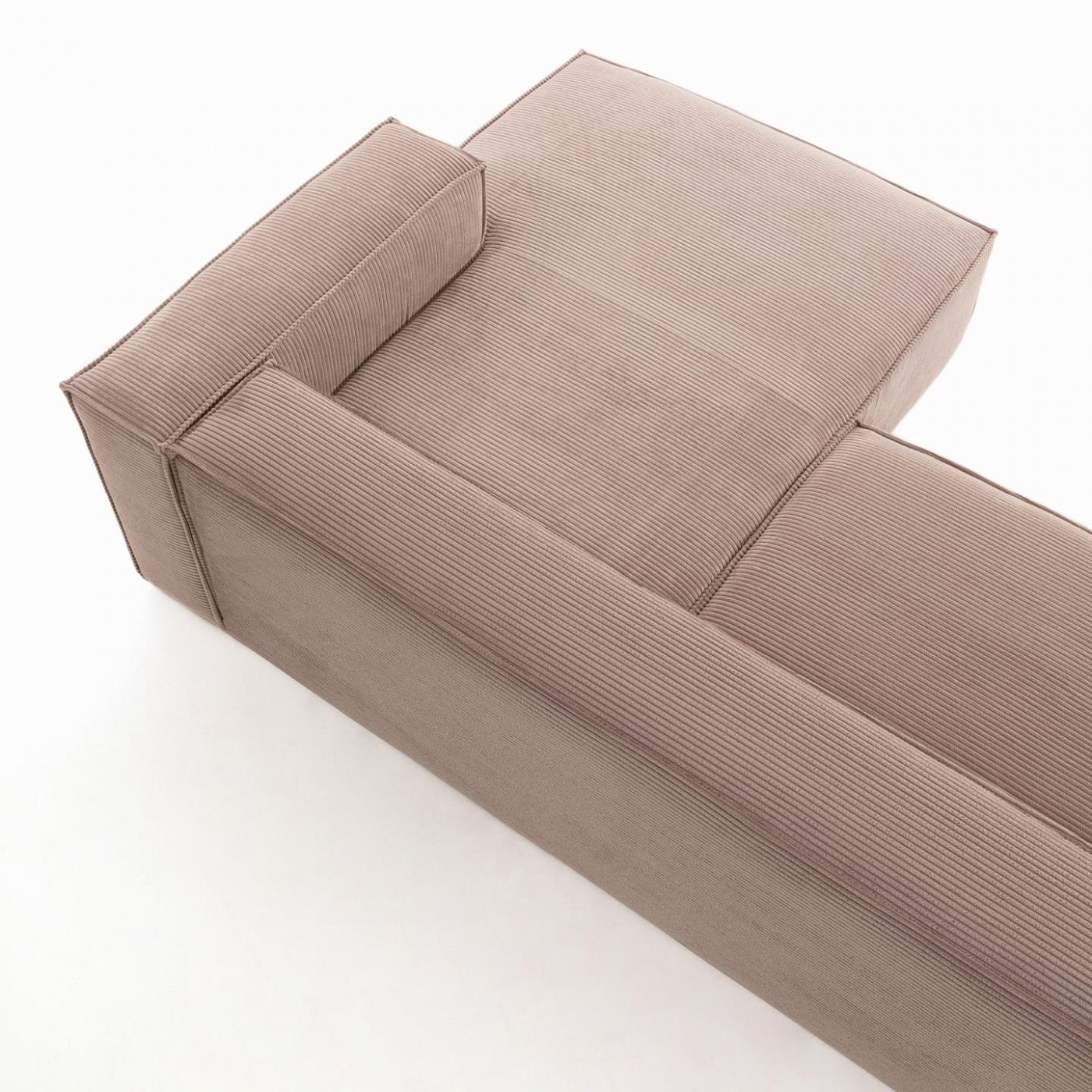 072942 Диван 2х местный правый шезлонг розовый вельвет La Forma Blok - Вид №2