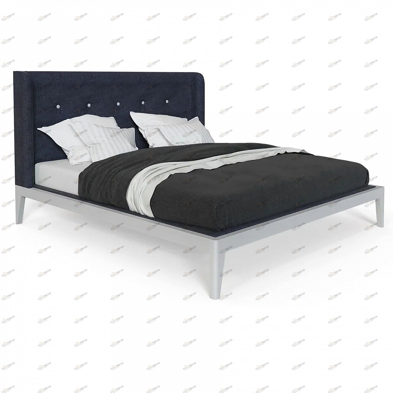 Кровать двуспальная 160x200 темно-синяя Fly soft new BRAGIN DESIGN ДИЗАЙНЕРСКИЕ 256417 Белый;синий 