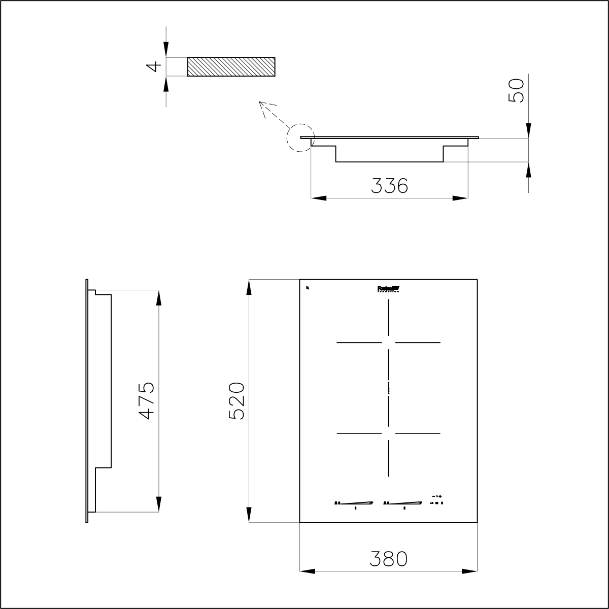 7341255 Варочная панель S4000 Domino Induction 7341255 Fosterspa  - Вид №1