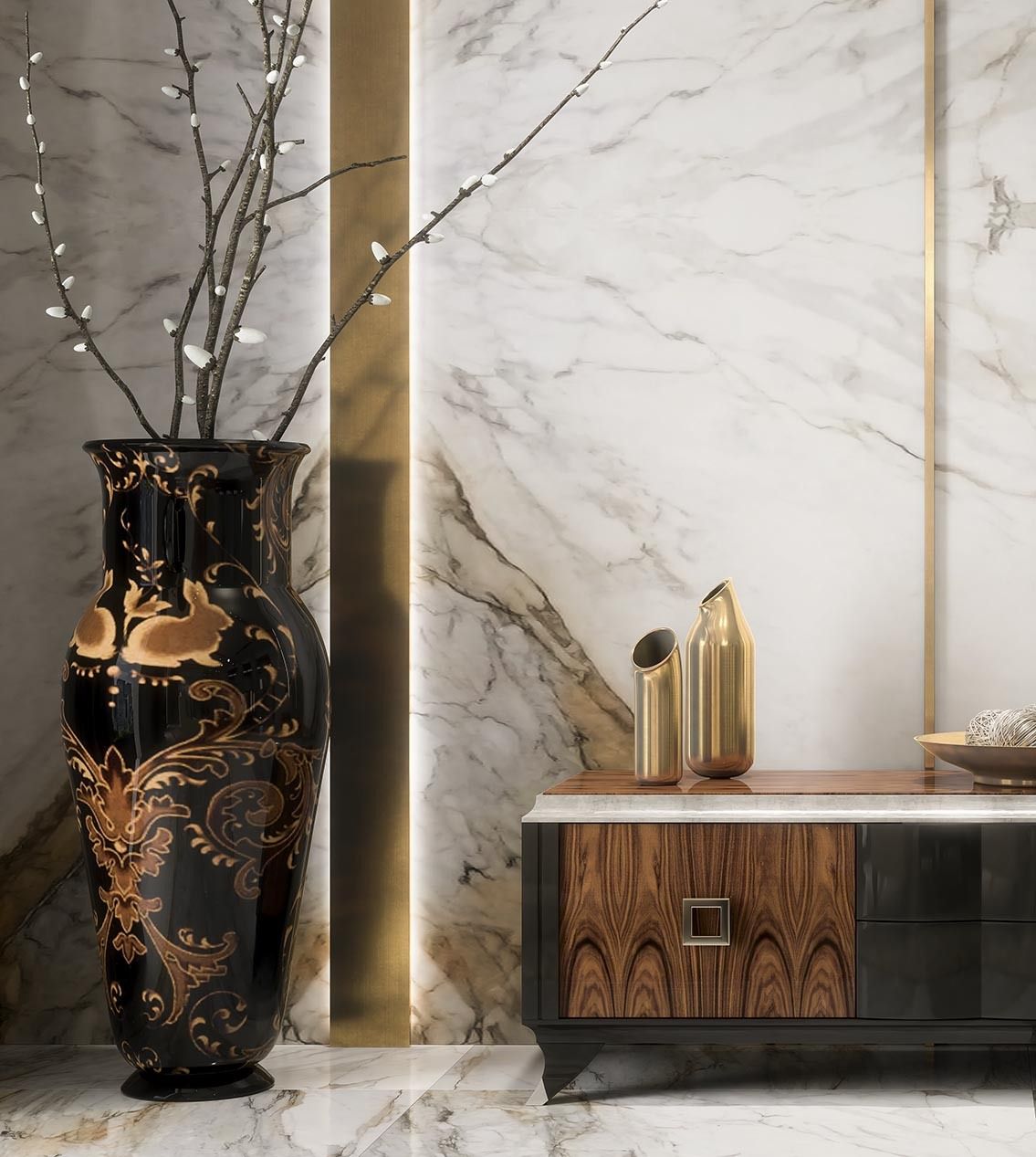 Деревянный шкаф для телевизора с ящиками GUERRA VANNI Оскар ARCH-00003840 - Вид №1