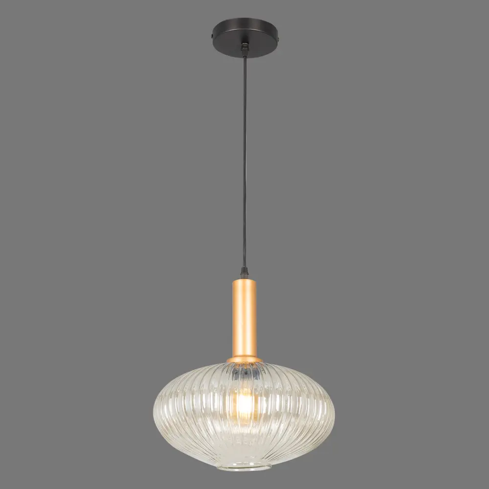 Подвесной светильник Toplight Pamella, 1 лампа, 8 м², цвет светлый дымчатый/золото 82672374 STLM-2014751  - Вид №2