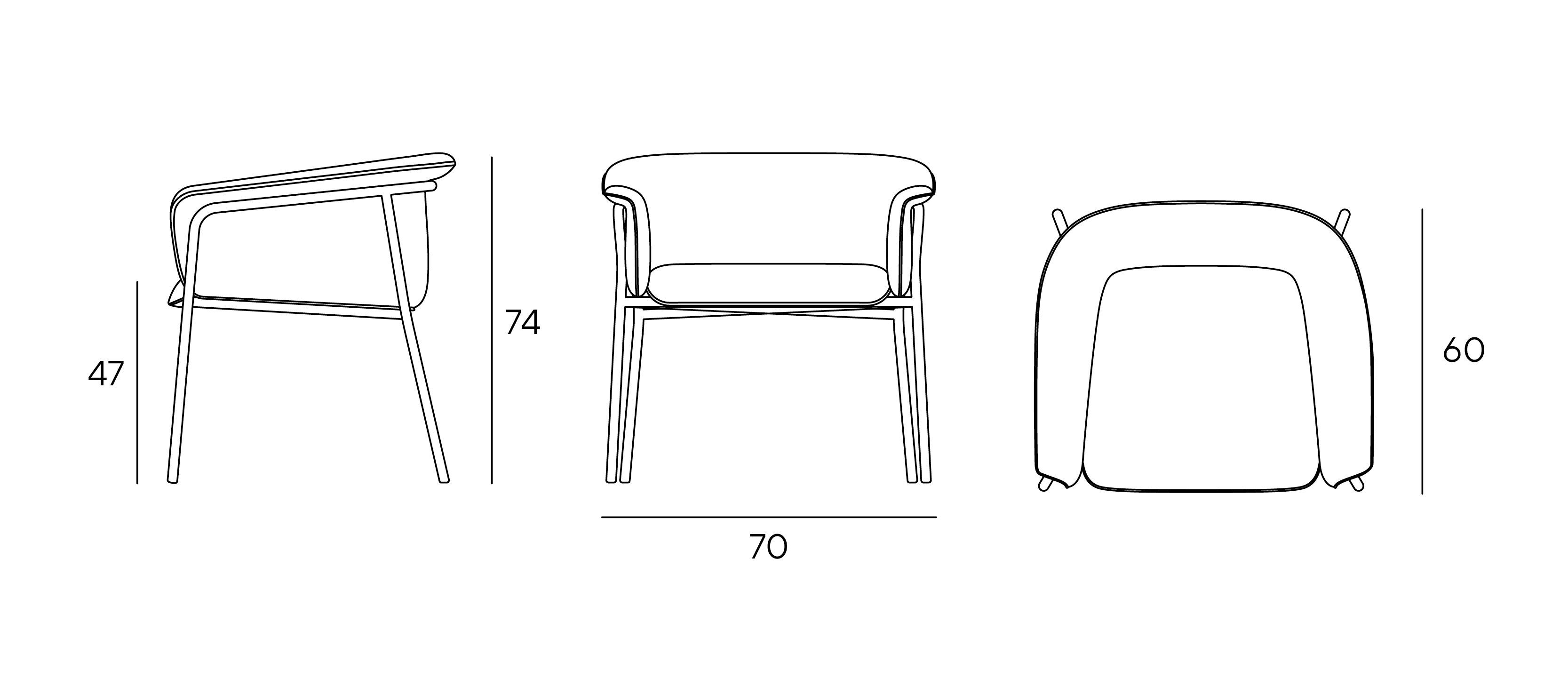 Тканевый стул с подлокотниками Innova Imbottiti KAT ARCH-00059634 - Вид №4