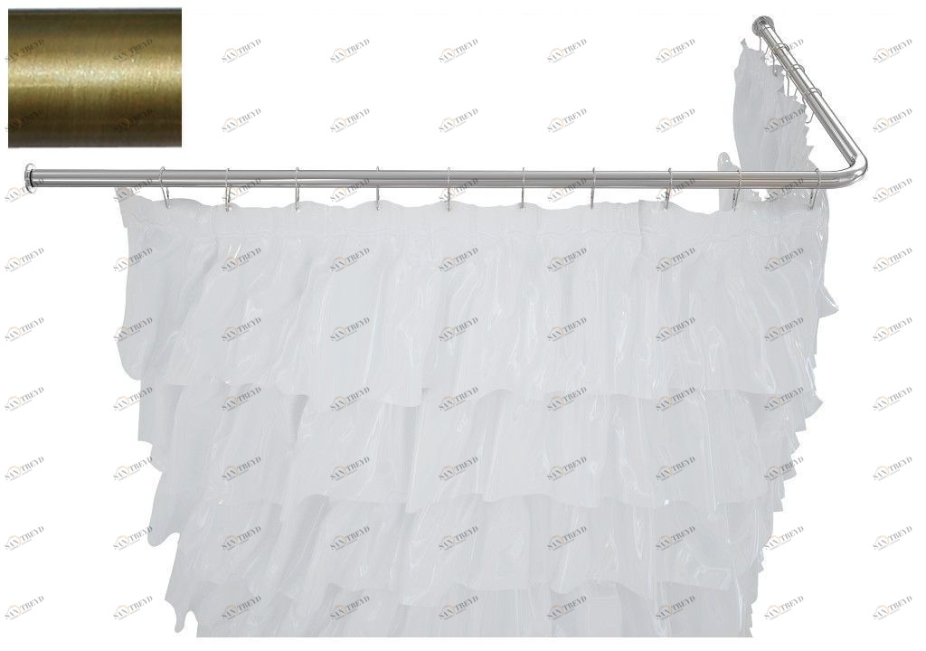 Карниз для ванны Aquanet угловой Г-образный 180x90 латунь 00241468