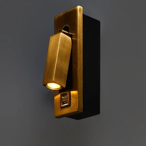 Настенный светильник Freya Shon 3Вт с USB-портом, бронза 89345561
