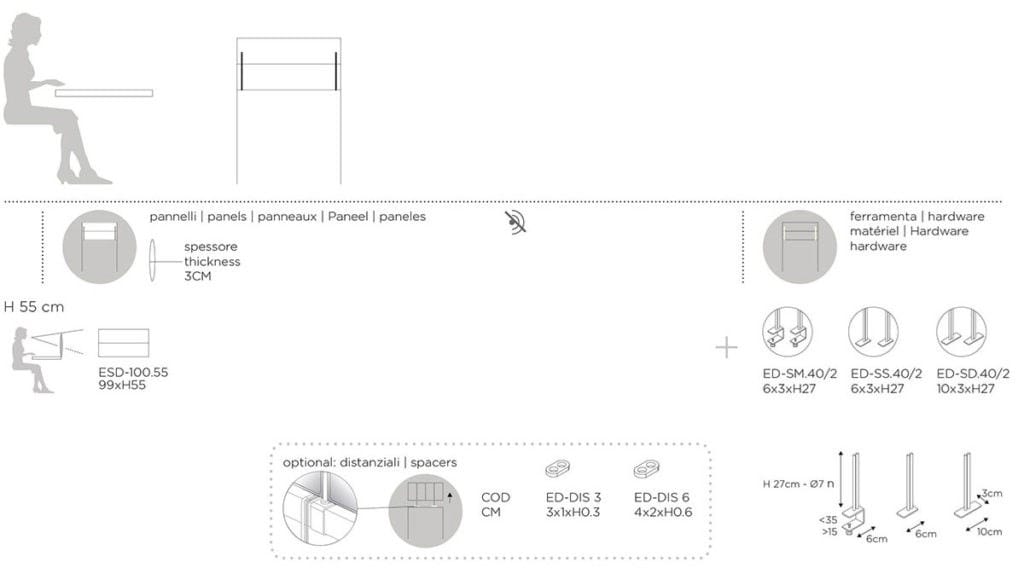 Звукопоглощающая панель для перегородки из полиэфирного волокна Slalom ECOrange ARCH-00150433 - Вид №3