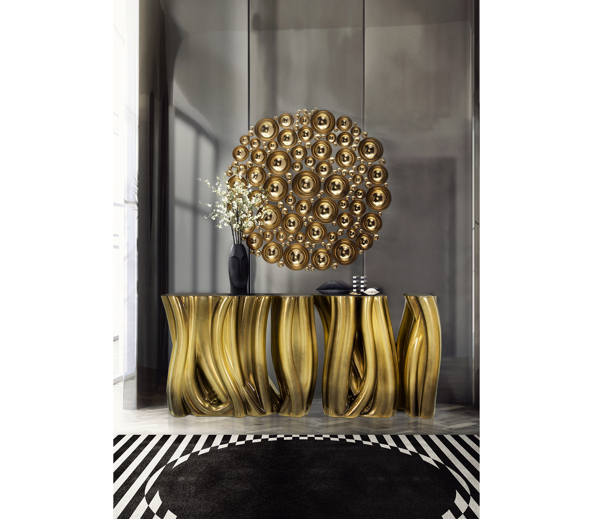 0-133 Монохромный золотой буфет Boca Do Lobo  - Вид №6