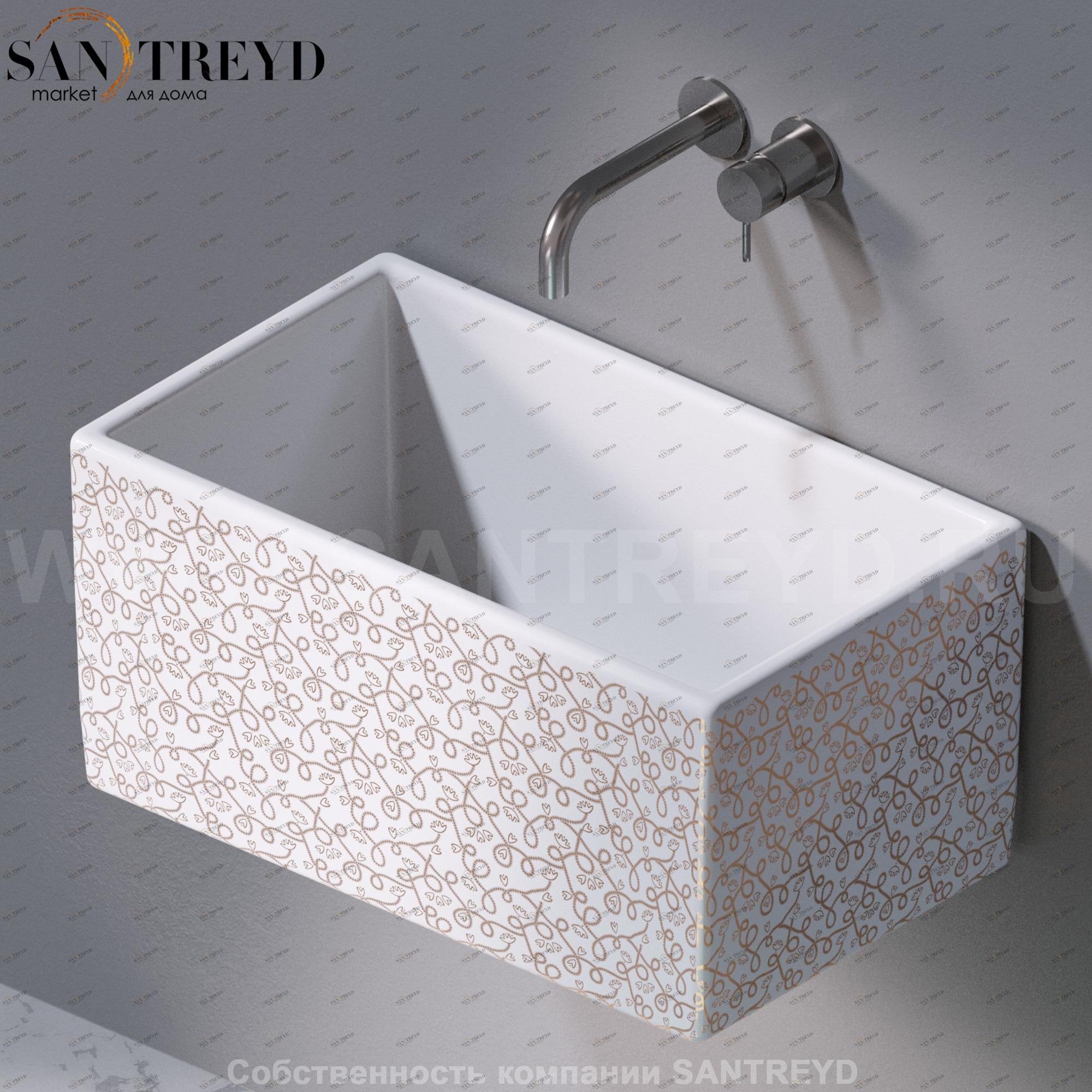 L112400G Подвесная раковина настенная прямоугольная A. e T. Italia Tower белая AeT ITALIA