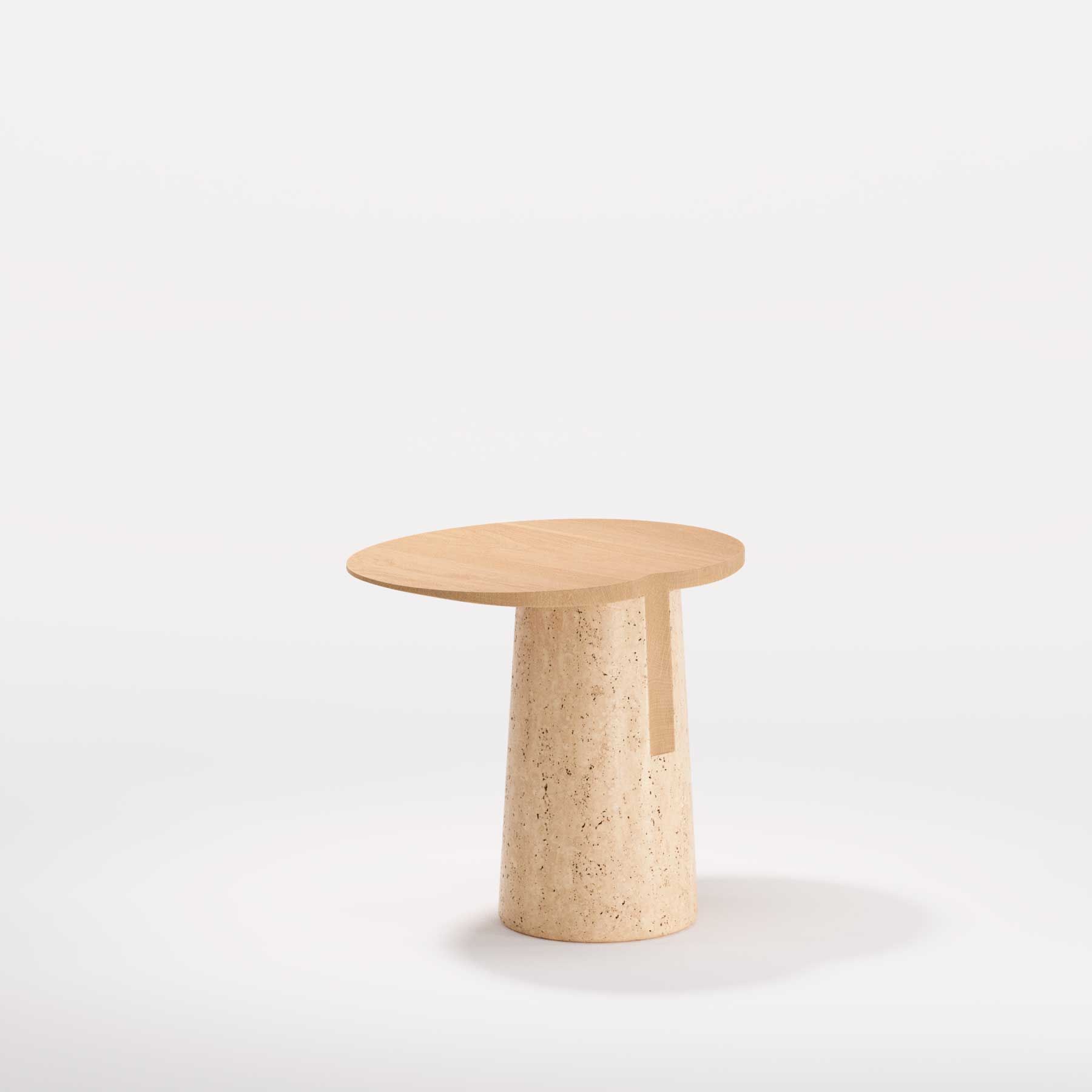 Овальный журнальный столик из дерева и травертина Wewood Anchor ARCH-00117262 - Вид №8