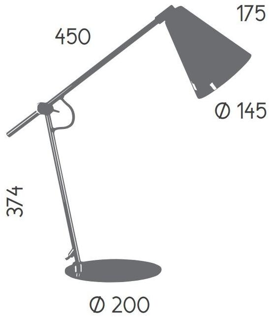 Aromas del Campo Регулируемая металлическая настольная лампа Lua S1147  - Вид №2