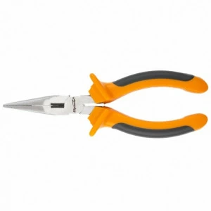 Длинногубцы прямые Comfort 160 мм шлифованные двухкомпонентные рукоятки SPARTA